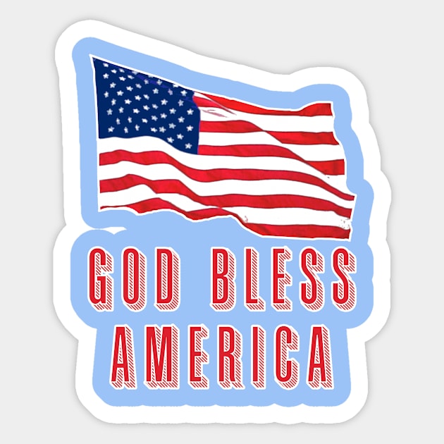 God Bless America Sticker by Scarebaby